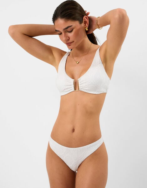 Tropical Jacquard Bikini Bottoms, White (WHITE), large