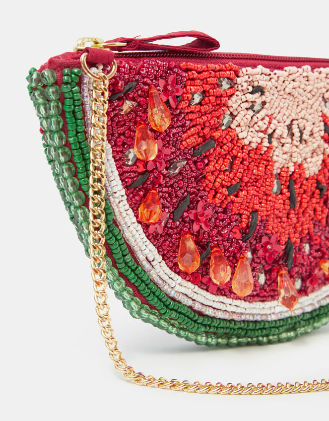Beaded Watermelon Crossbody Bag, , large