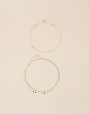Sparkle and Disc Anklets Set of Two, , large