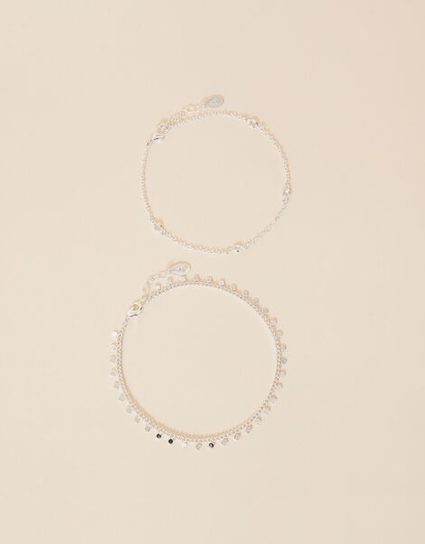 Sparkle and Disc Anklets Set of Two, , large