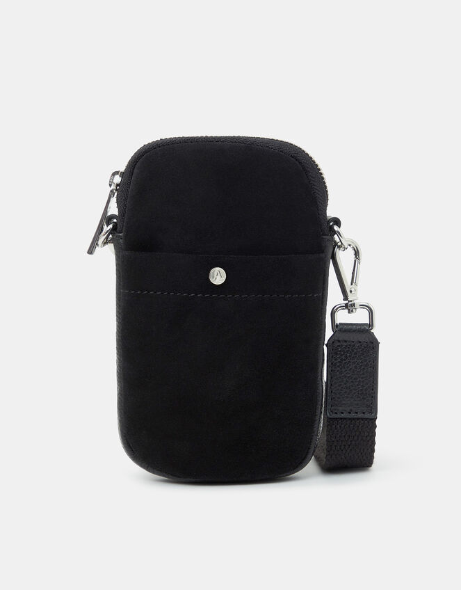 Leather Phone Cross-Body Bag, , large