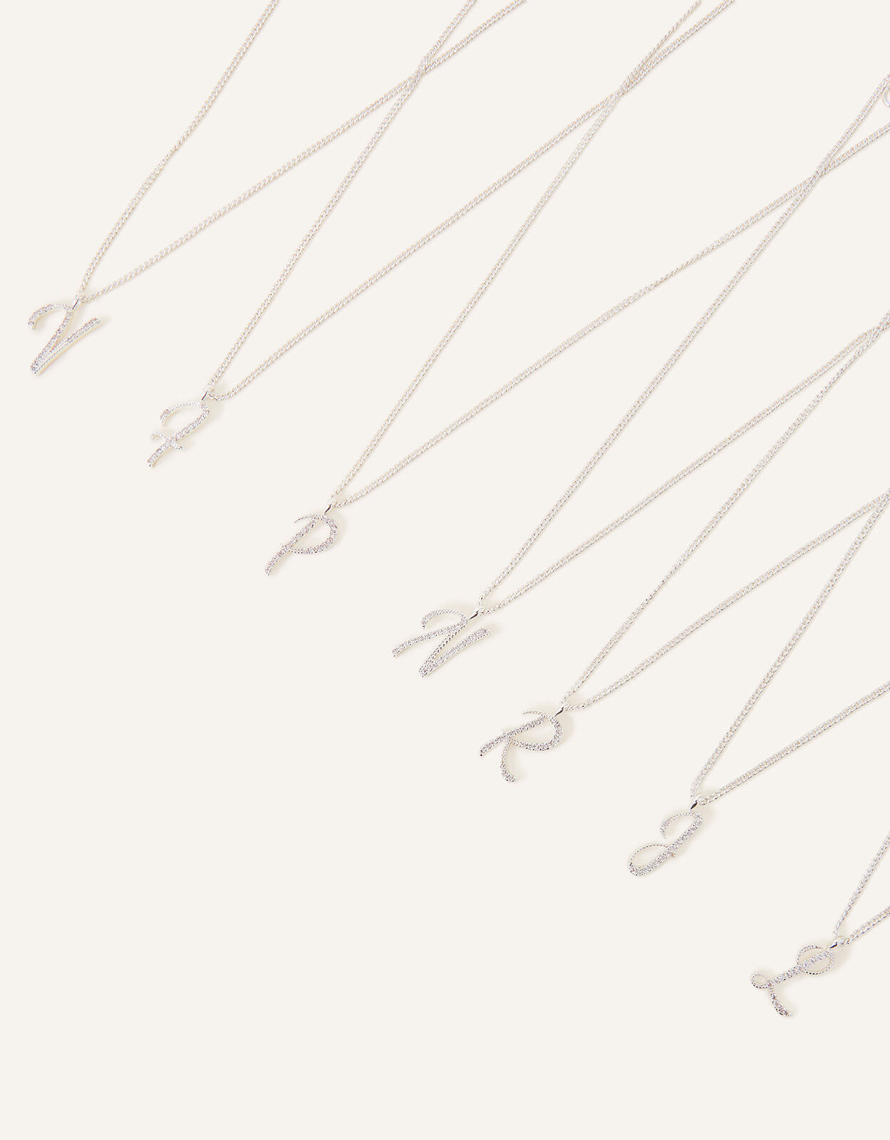 Large initial necklace sterling silver discount