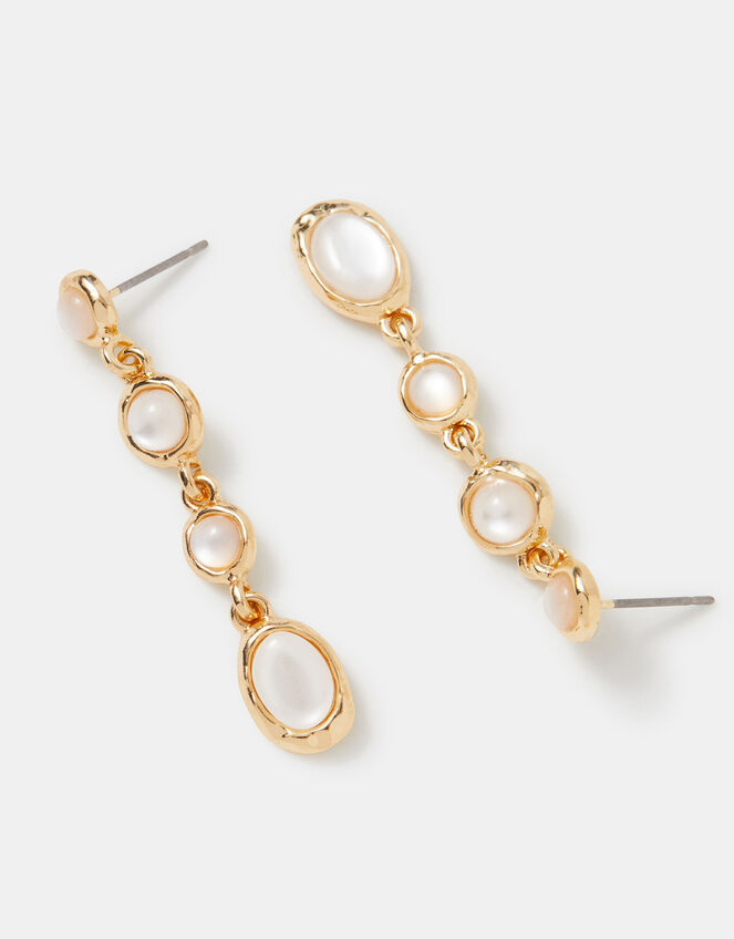 Mini Stone Drop Earrings, White (WHITE), large