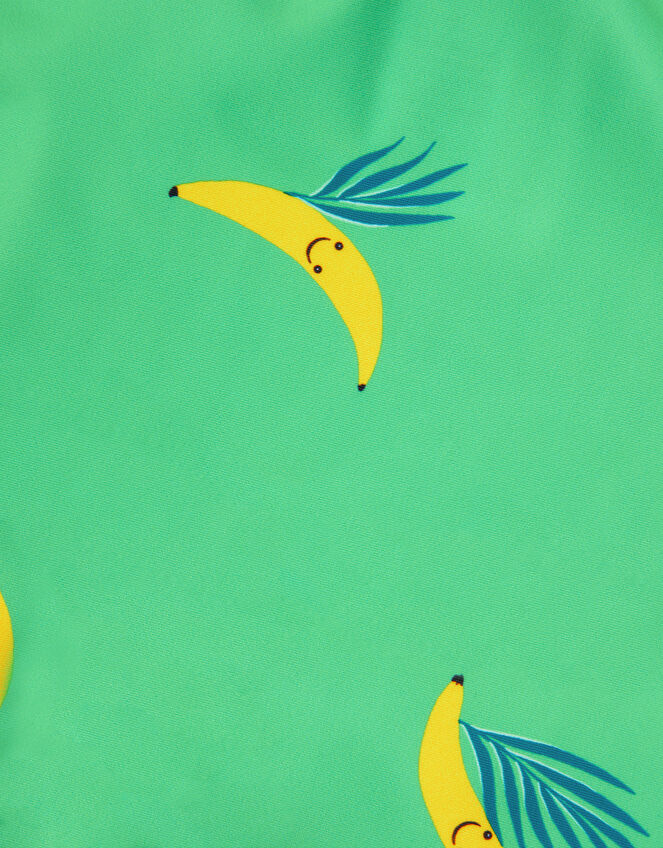 Girls Banana Print Swimsuit, Green (GREEN), large