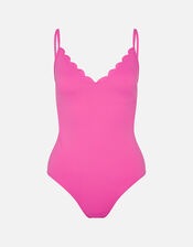Scallop Shaping Swimsuit , Pink (PINK), large