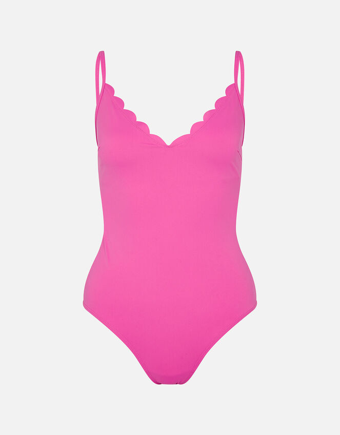 Scallop Shaping Swimsuit , Pink (PINK), large