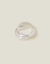 Sterling Silver-Plated Russian Ring, Silver (SILVER), large