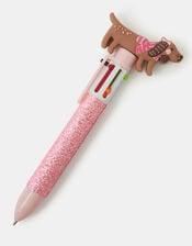Girls Sausage Dog Multi Colour Pen, , large