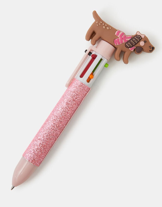 Girls Sausage Dog Multi Colour Pen, , large