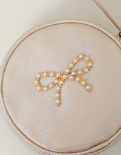 Girls Round Pearl Bow Bag, , large
