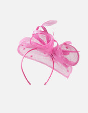 Polka Dot Sin Band Fascinator , Pink (FUCHSIA), large