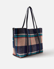 Textile Check Tote Bag, , large