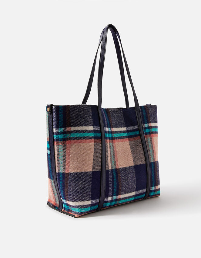 Textile Check Tote Bag, , large