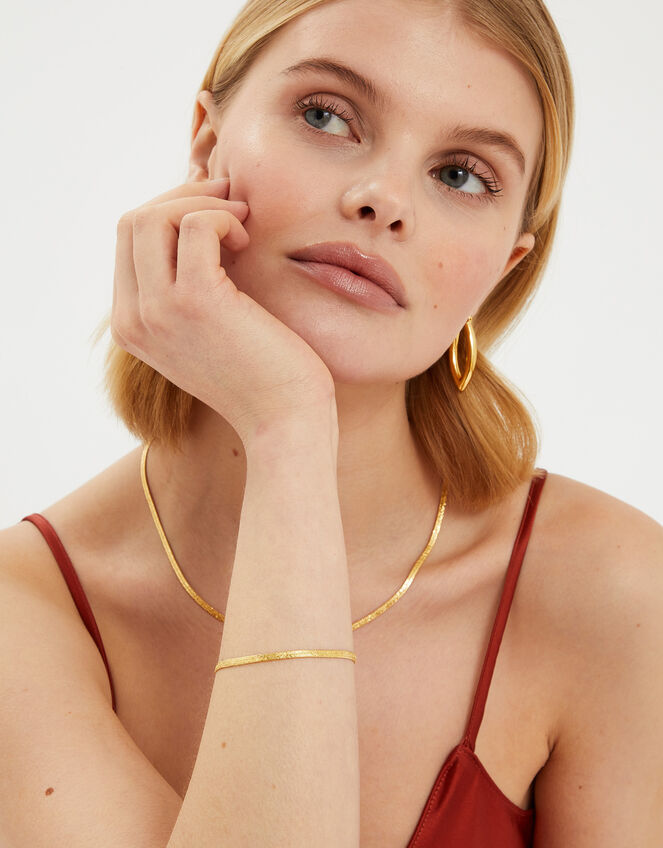 14ct Gold-Plated Omega Chain Bracelet, , large