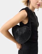 Beaded Heart Shoulder Bag, , large