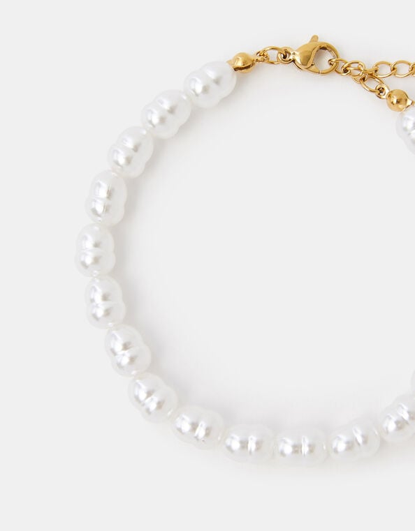 Stainless Steel Faux Pearl Bracelet, , large