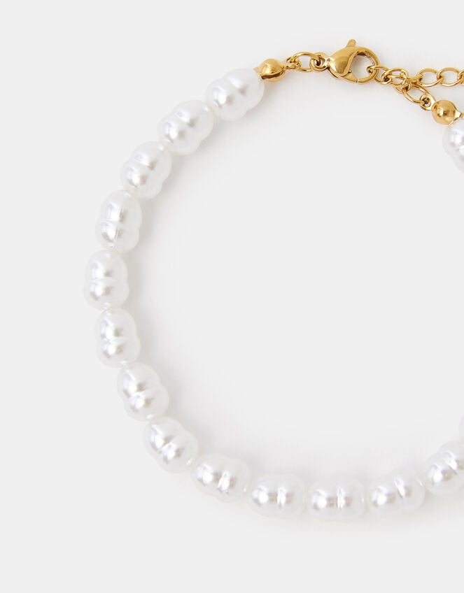 Stainless Steel Faux Pearl Bracelet, , large