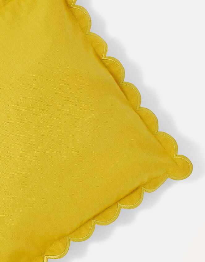 Scallop Edge Cushion Cover, Yellow (YELLOW), large