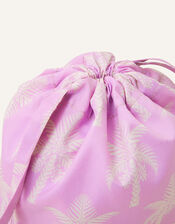 Mini Palm Print Drawstring Bag, Purple (LILAC), large