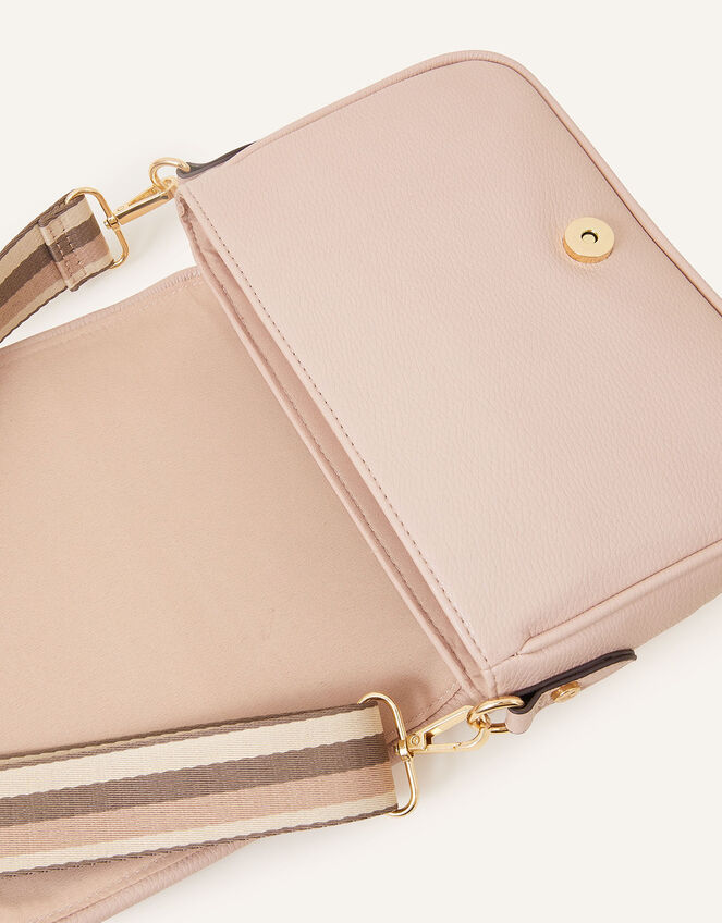 Webbing Strap Cross-Body Bag, Nude (NUDE), large