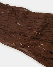 Sequin Tassel Skinny Scarf, , large