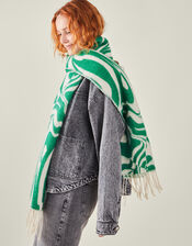 Abstract Print Blanket Scarf, , large