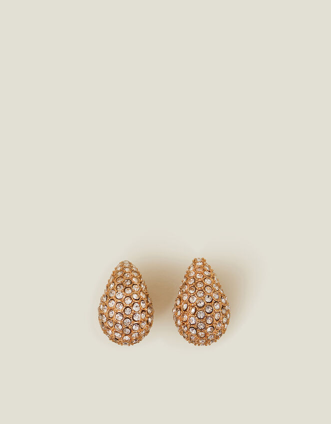 Diamante Curve Drop Earrings, , large