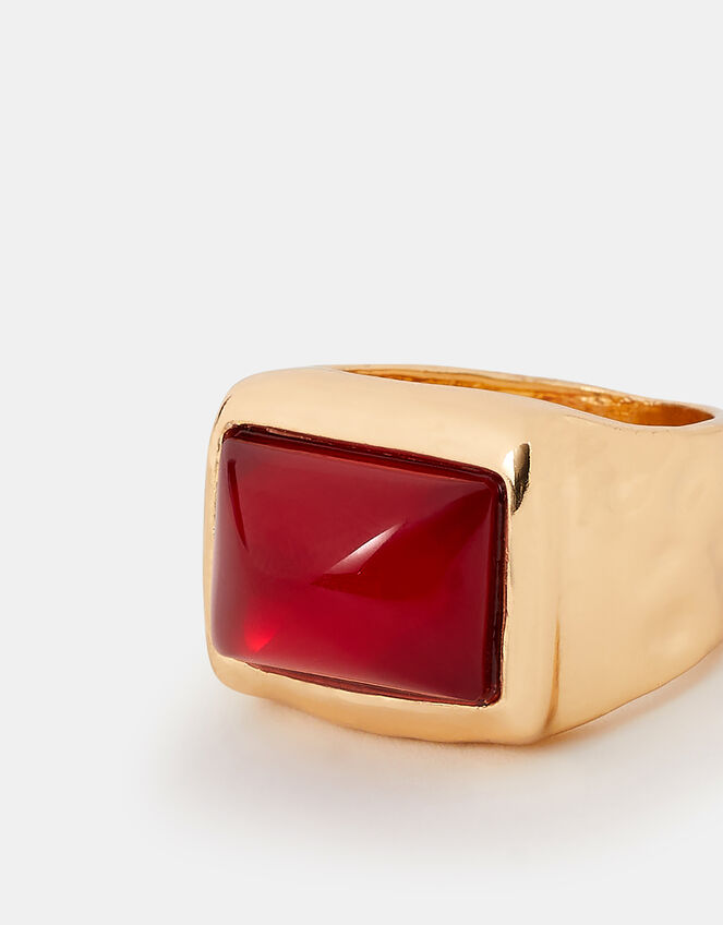 Rectangular Gem Ring, Red (RED), large