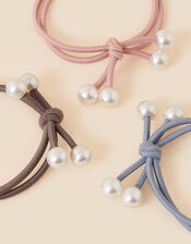 Pearl End Bow Hairbands Set of Three, , large