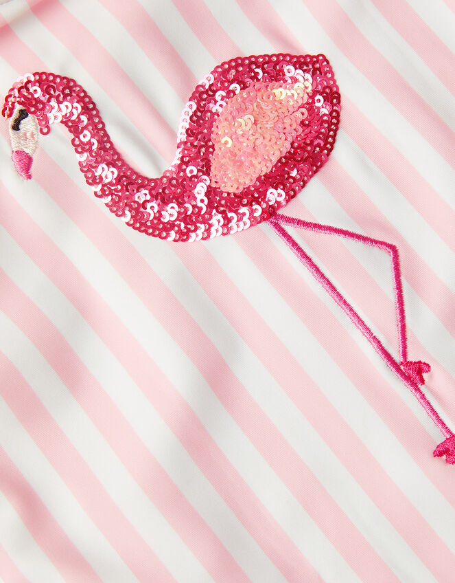 Girls Sequin Flamingo Swimsuit, Pink (PINK), large