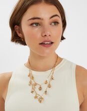 Tropical Charm Layered Necklace Gold, , large