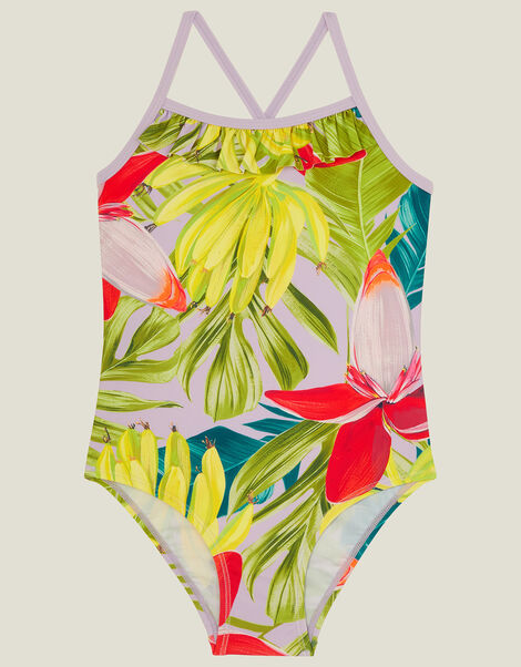 Girls Botanical Swimsuit , BRIGHTS MULTI, large