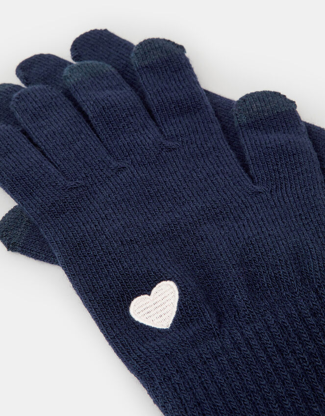 Plain Heart Touch Screen Gloves, , large