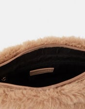 Faux Fur Chain Strap Shoulder Bag, , large