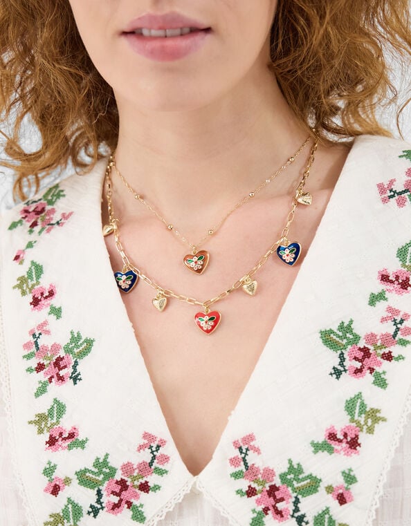 Heart Pendant Layered Necklace, , large