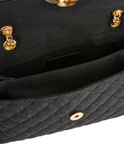 Ayda Quilted Metallic Shoulder Bag, Black (BLACK), large