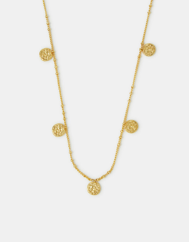 14ct Gold-Plated Coin Charm Necklace, , large
