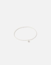 Sterling Silver Pave Ball Stretch Bracelet, , large