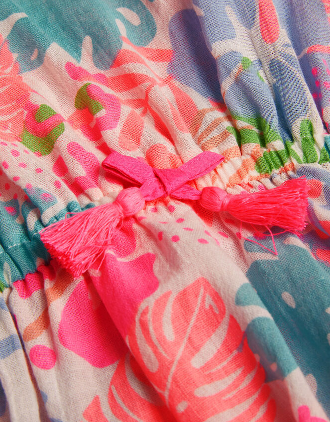 Girls Tropical Print Kaftan, Multi (BRIGHTS MULTI), large