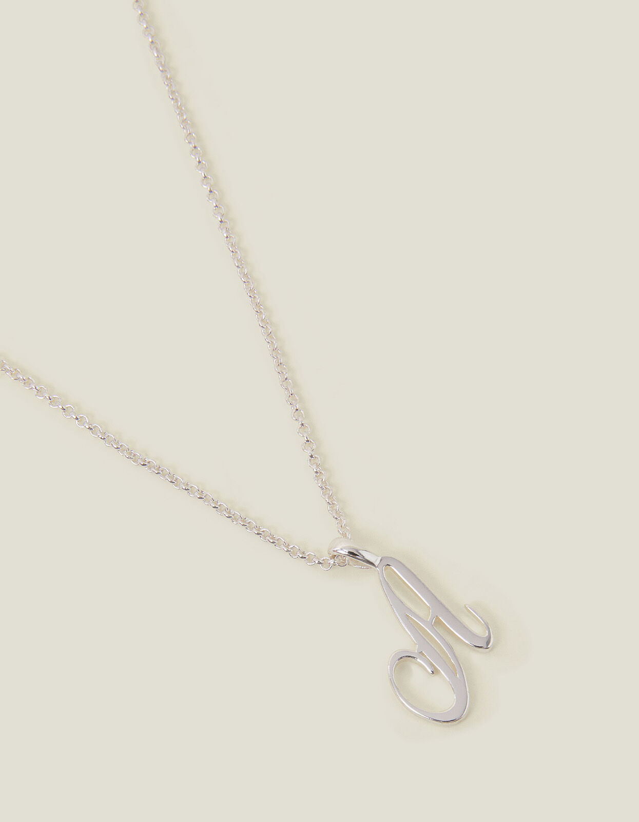 Sterling Silver Plated Initial Necklace Silver