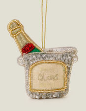 Embellished Champagne Hanging Decoration, , large