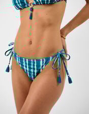 Tie-Dye Tie Side Bikini Bottoms, Teal (TEAL), large