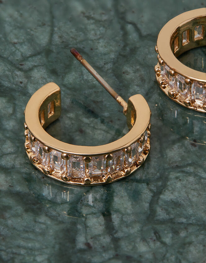Crystal Embedded Hoops, , large