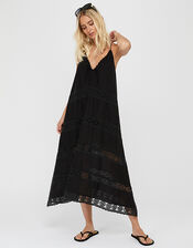 Lace Maxi Dress, Black (BLACK), large
