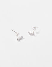 Sterling Silver Sparkle Ear Jackets, , large