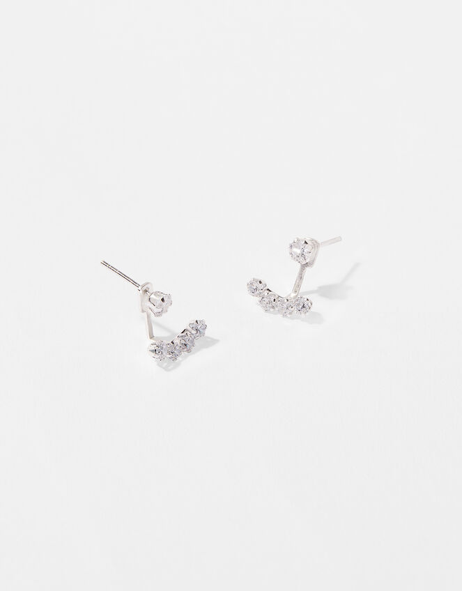 Sterling Silver Sparkle Ear Jackets, , large