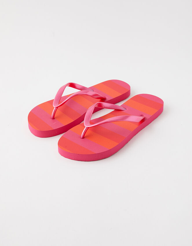 Stripe Print Flip Flops, Multi (BRIGHTS-MULTI), large