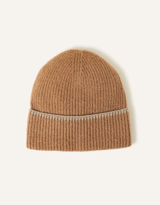 Sparkle Edge Beanie Hat, Camel (CAMEL), large