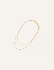 14ct Gold-Plated Sparkle Chain Layered Necklace, , large
