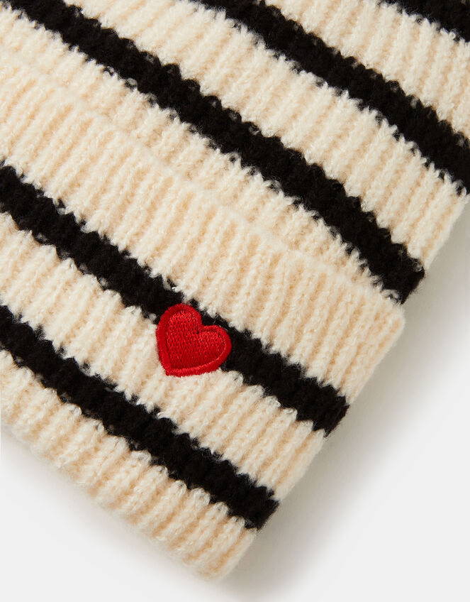 Striped Beanie Hat, , large